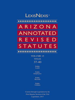 cover image of LexisNexis Arizona Annotated Revised Statutes